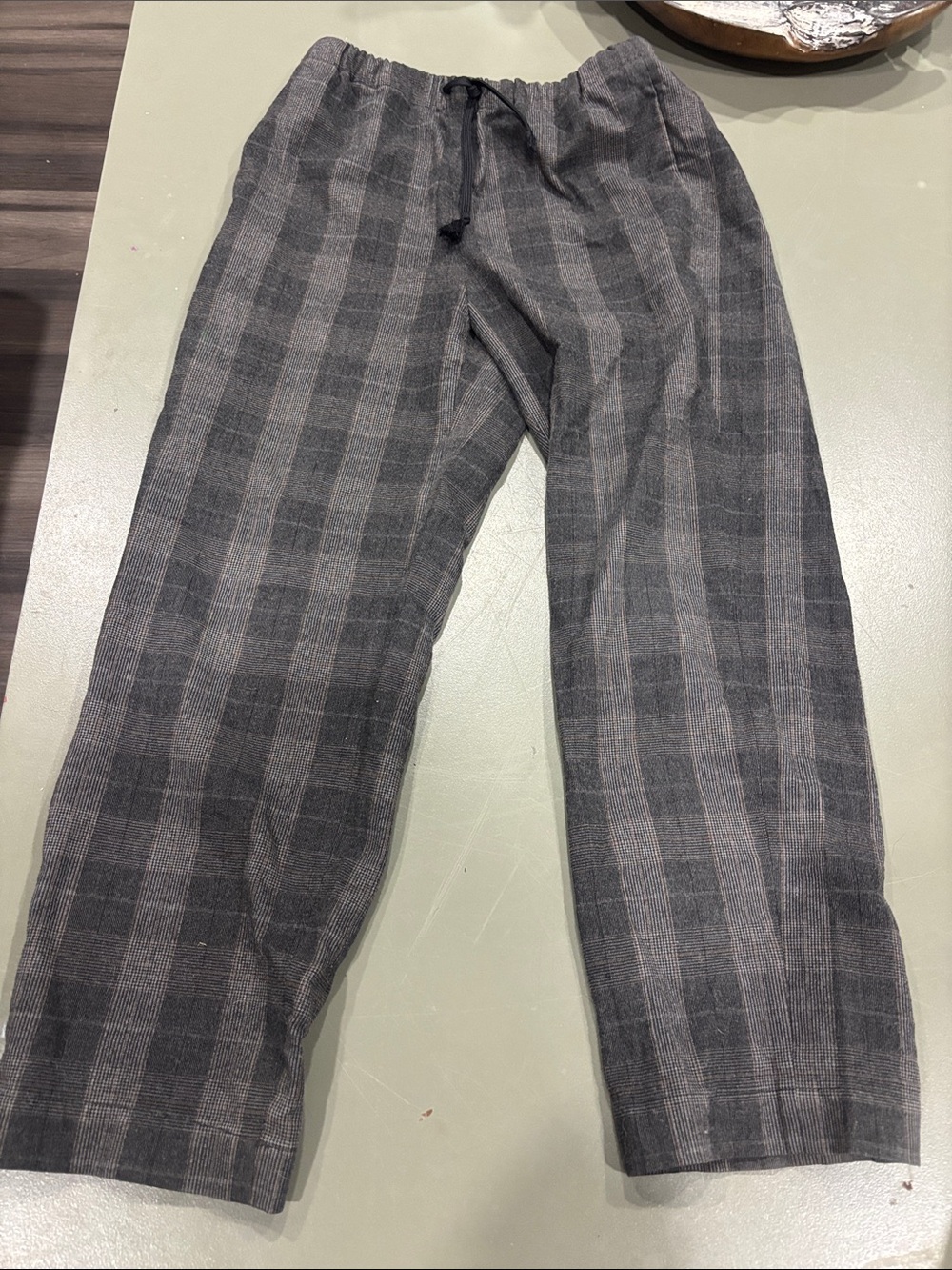 Babaton Gray Plaid pants with Brown Windowpane